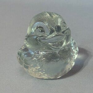 Vintage Goebel Hummel Glass Duck Anthropomorphic Smile Bird Paperweight Figurine